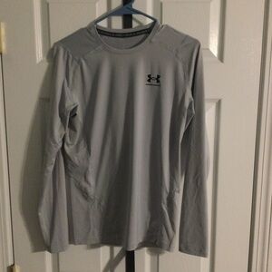Under Armour Men’s Long Sleeve Tech Tee — Gray with Black Logo